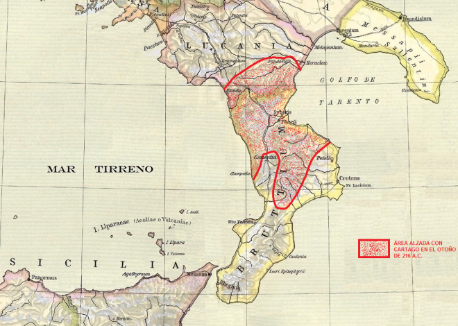 Zona cartaginesa Brucio final 216 a.C.